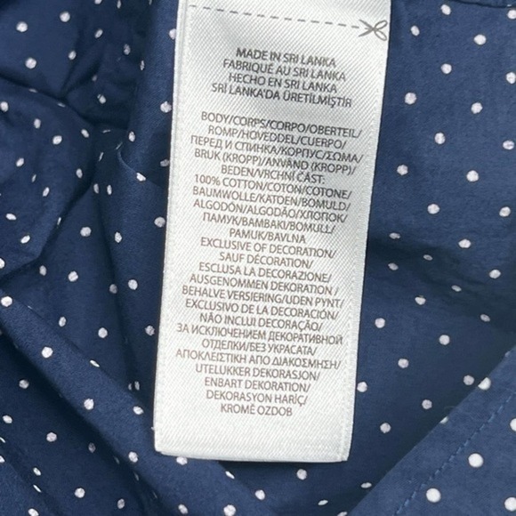 Polo Ralph Lauren Stretch Long Sleeve Navy Polka Dress Shirt Size‎ 1XB - Picture 7 of 7